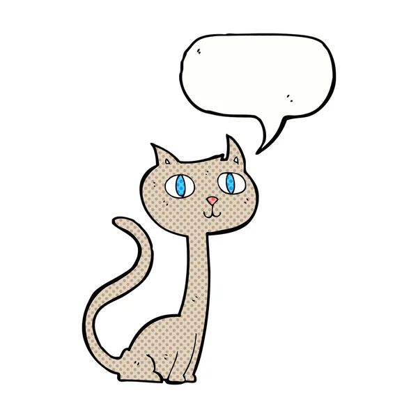 Chat dessin animé avec bulle de parole — Image vectorielle