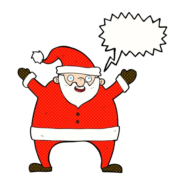 Cartoon santa claus with speech bubble — Stock Vector