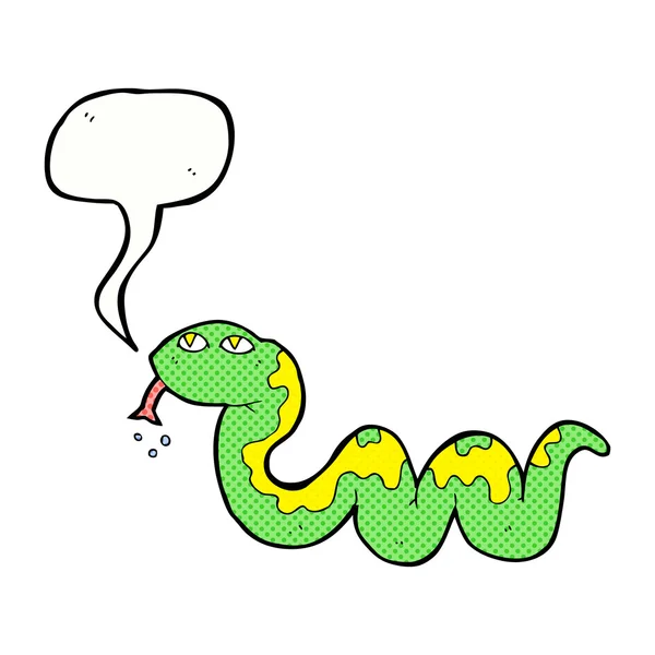 Cartoon snake with speech bubble — Stock Vector