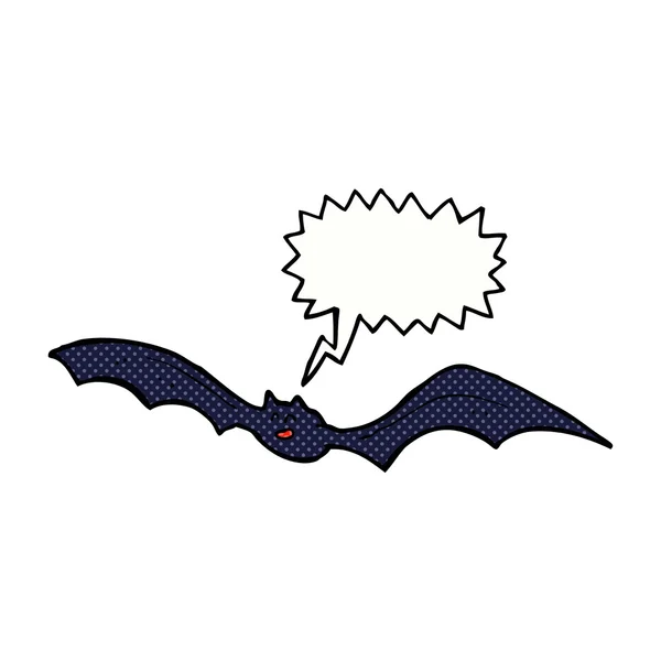 Morcego de desenho animado com bolha de fala — Vetor de Stock