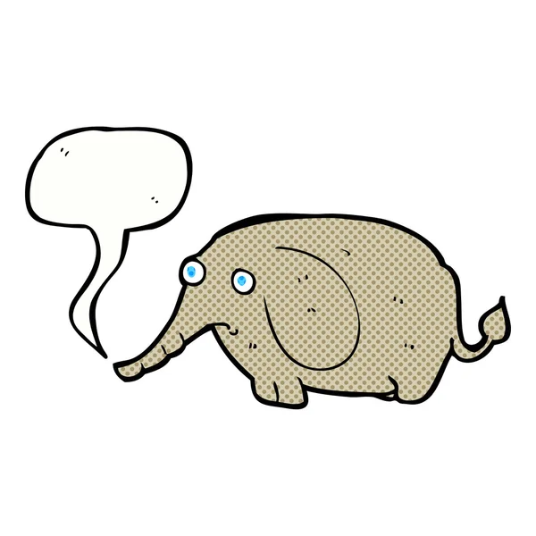 Karikatur trauriger kleiner Elefant mit Sprechblase — Stockvektor