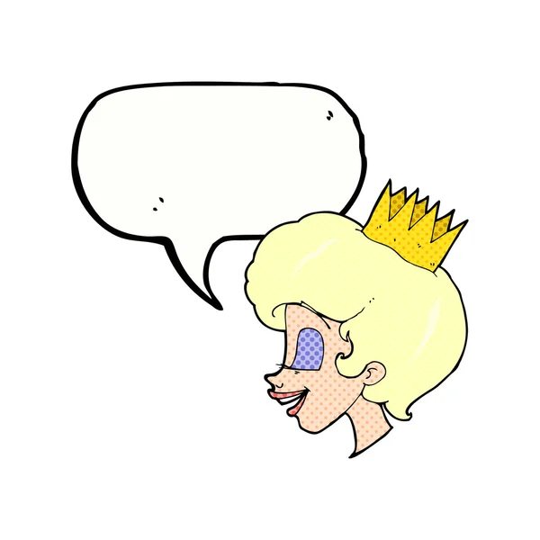 Cartoon prinses met spraakbel — Stockvector