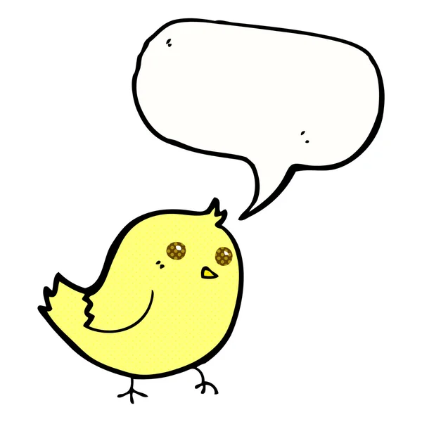 Oiseau de dessin animé avec bulle de parole — Image vectorielle