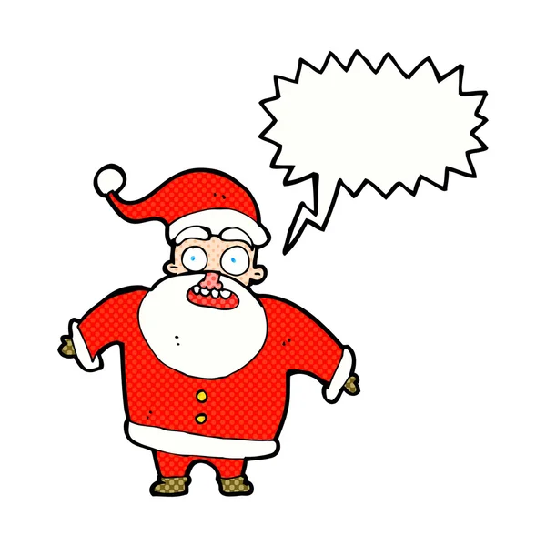 Kreskówka wstrząsnął Santa Claus z bańki mowy — Wektor stockowy