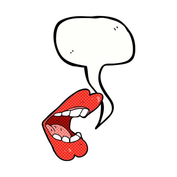 Cartoon mouth with speech bubble — Stock Vector