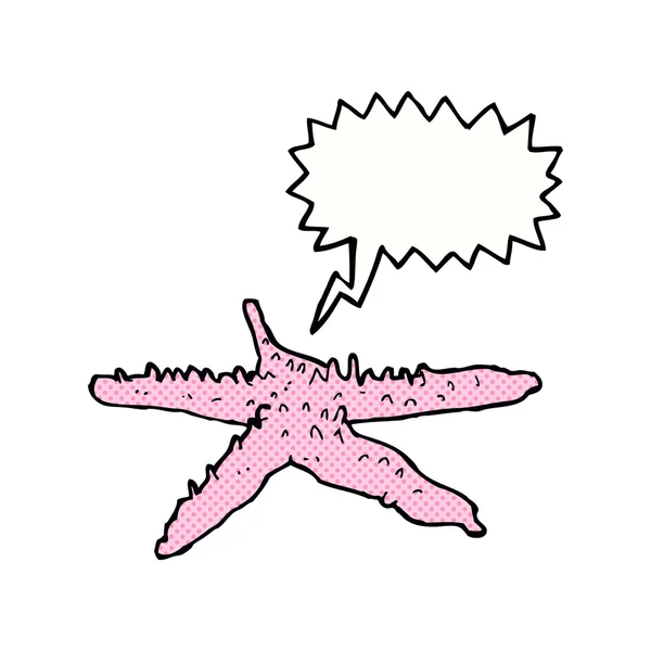 Estrella de mar de dibujos animados con burbuja de habla — Archivo Imágenes Vectoriales