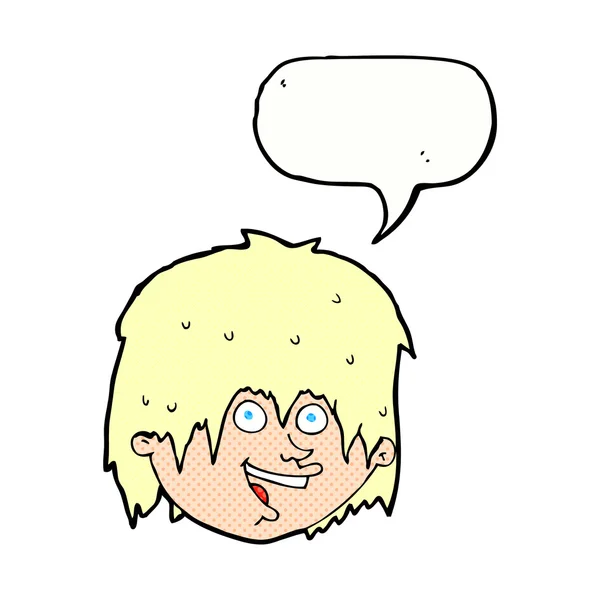 Kartun pria bahagia dengan gelembung ucapan - Stok Vektor