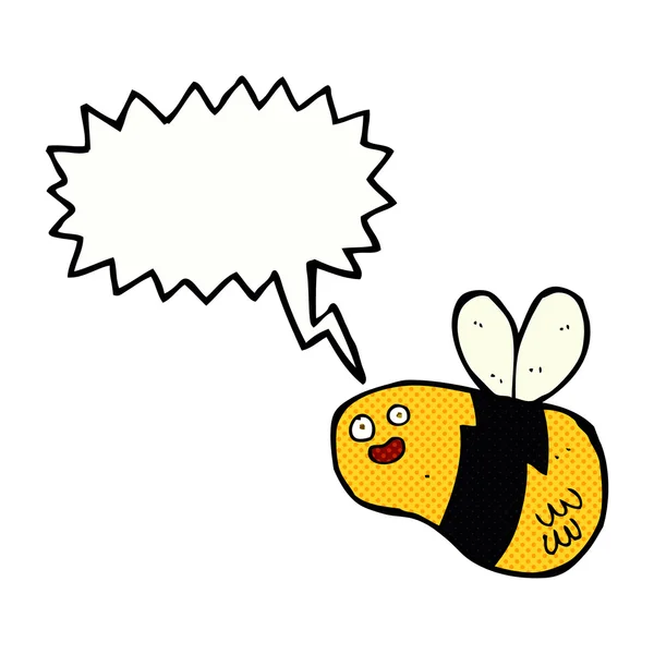 Μέλισσα κινουμένων σχεδίων με φούσκα ομιλία — Διανυσματικό Αρχείο