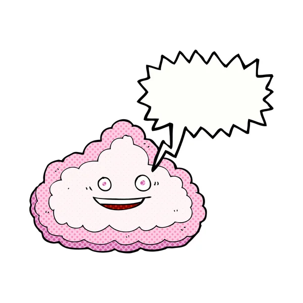 Desenho animado nuvem decorativa com bolha de fala — Vetor de Stock