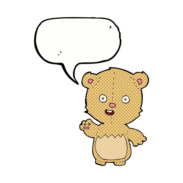 Cartoon teddy bear with speech bubble — Stock Vector