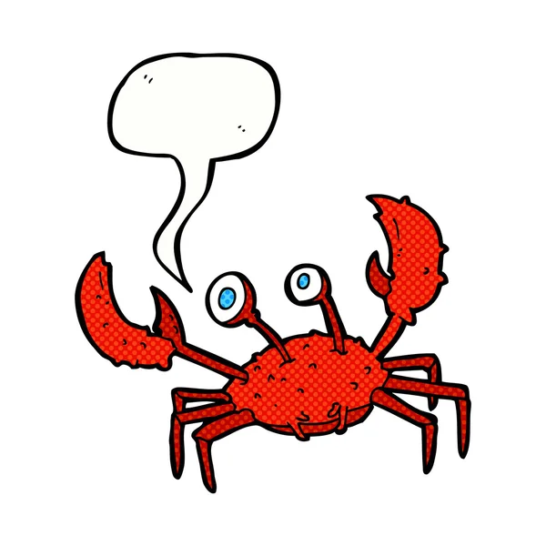 Cartoon crab with speech bubble — Stock Vector