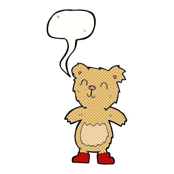 Cartoon teddy bear with speech bubble — Stock Vector