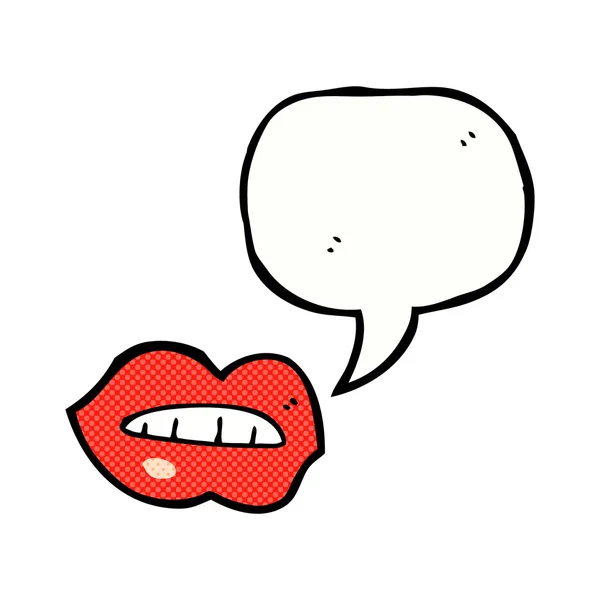 Мультяшные губы с пузырём речи — стоковый вектор