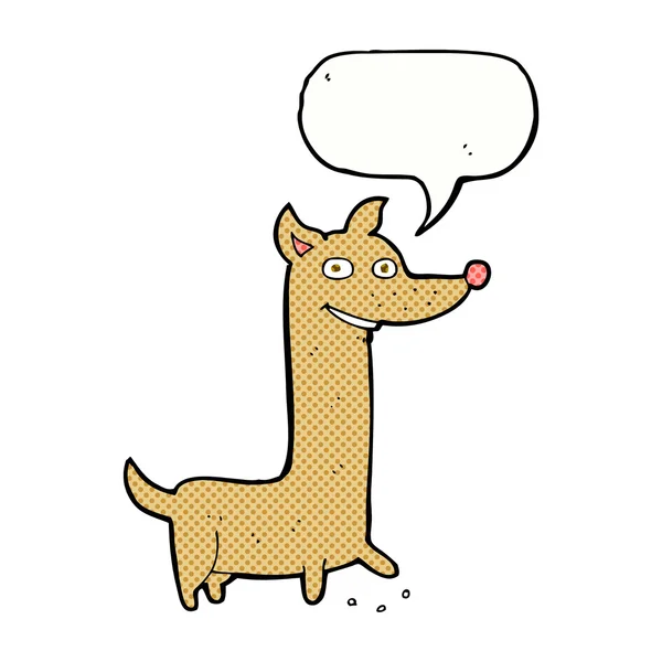 Funny cartoon dog with speech bubble — Stock Vector