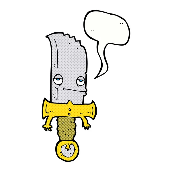 Personnage de dessin animé couteau avec bulle de parole — Image vectorielle