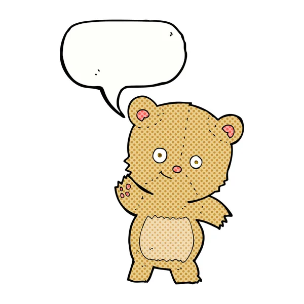 Cartoon teddy bear with speech bubble — Stock Vector