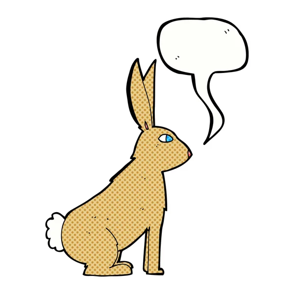Tecknad kanin med pratbubbla — Stock vektor