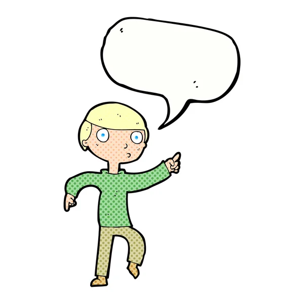 Çizgi film çocuk konuşma balonu ile işaret — Stok Vektör
