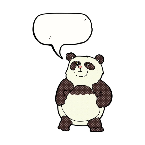 Panda de dibujos animados con burbuja del habla — Archivo Imágenes Vectoriales