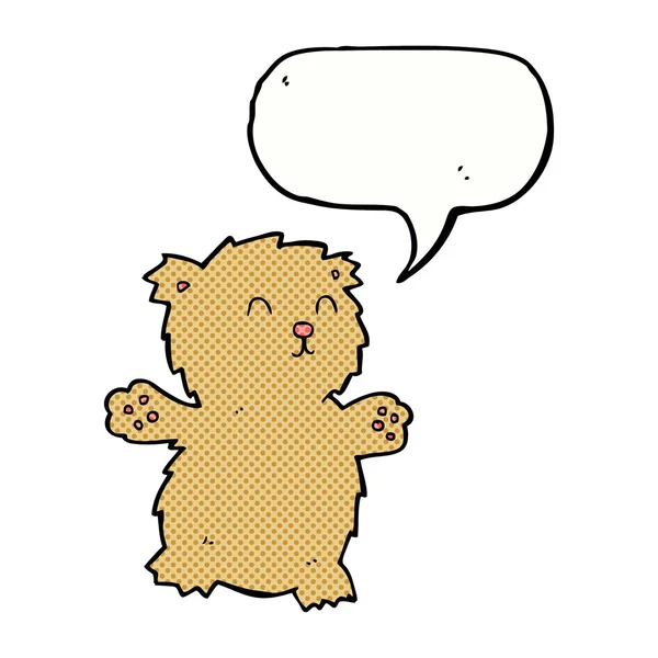 Cartoon teddy bear with speech bubble — Stock Vector