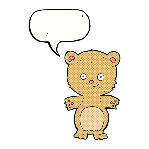 Cartoon teddy bear with speech bubble — Stock Vector