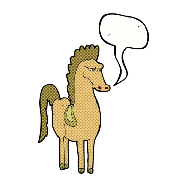 Άλογο κινουμένων σχεδίων με φούσκα ομιλία — Διανυσματικό Αρχείο