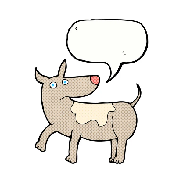 Cão engraçado dos desenhos animados com bolha de fala — Vetor de Stock