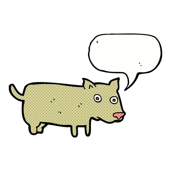 Tegneserie lille hund med tale boble – Stock-vektor