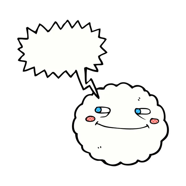 Cartoon happy cloud with speech bubble — Stock Vector
