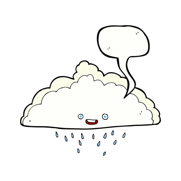 Konuşma baloncuklu çizgi film yağmur bulutu — Stok Vektör
