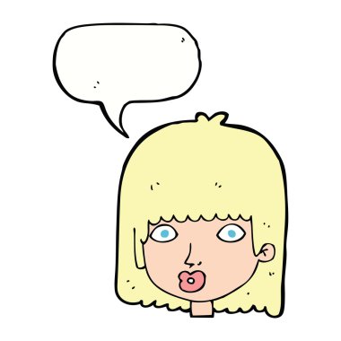 Karikatür, konuşma balonlu kadını şaşırttı.