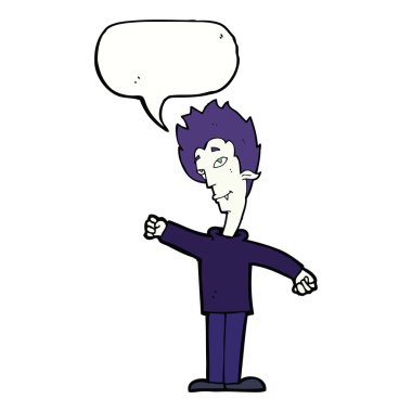 Konuşma baloncuğu olan bir vampir.