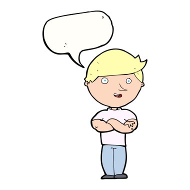 çizgi film mutlu adam konuşma baloncuğu ile