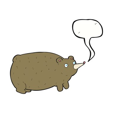 Konuşma baloncuklu komik çizgi film ayısı