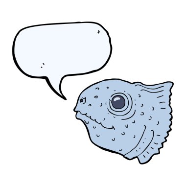 Konuşma baloncuklu balık kafası