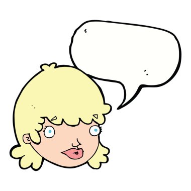 Konuşma baloncuğu ile şaşırmış kadın yüzü