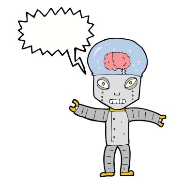 Konuşma baloncuklu komik robot.