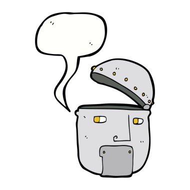 çizgi film robot kafa ile konuşma balonu