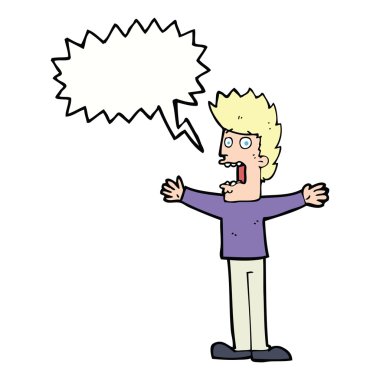 Çizgi film konuşma balonuyla adamı dehşete düşürdü.