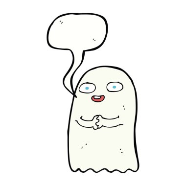 Konuşma balonlu komik karikatür hayaleti