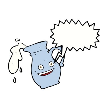 çizgi film süt kabı ile konuşma balonu