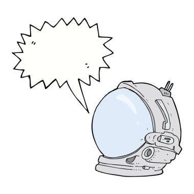 Konuşma baloncuklu astronot miğferi