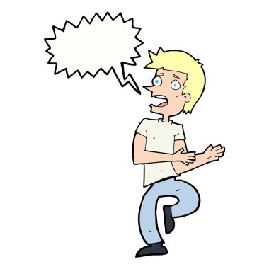 Çizgi film adamı konuşma balonuyla strese soktu.