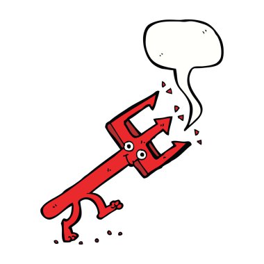 Konuşma baloncuklu şeytan çatalı.