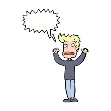 çizgi film adamı konuşma balonuyla strese soktu