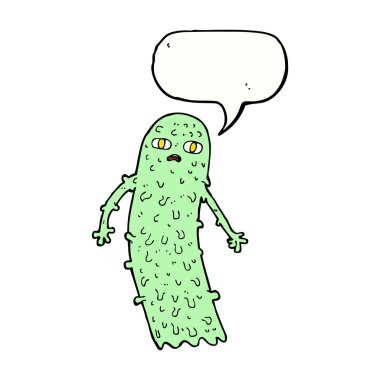 Konuşma baloncuklu hayaletli karikatür.