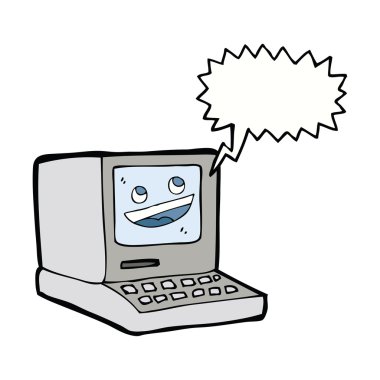 çizgi film eski bilgisayar ile konuşma balonu