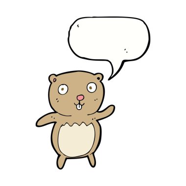 Konuşma baloncuklu çizgi film ayısı