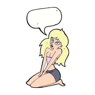 çizgi film kadın konuşma balonu ile cimri giyim