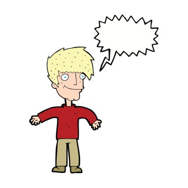 çizgi film mutlu adam konuşma baloncuğu ile